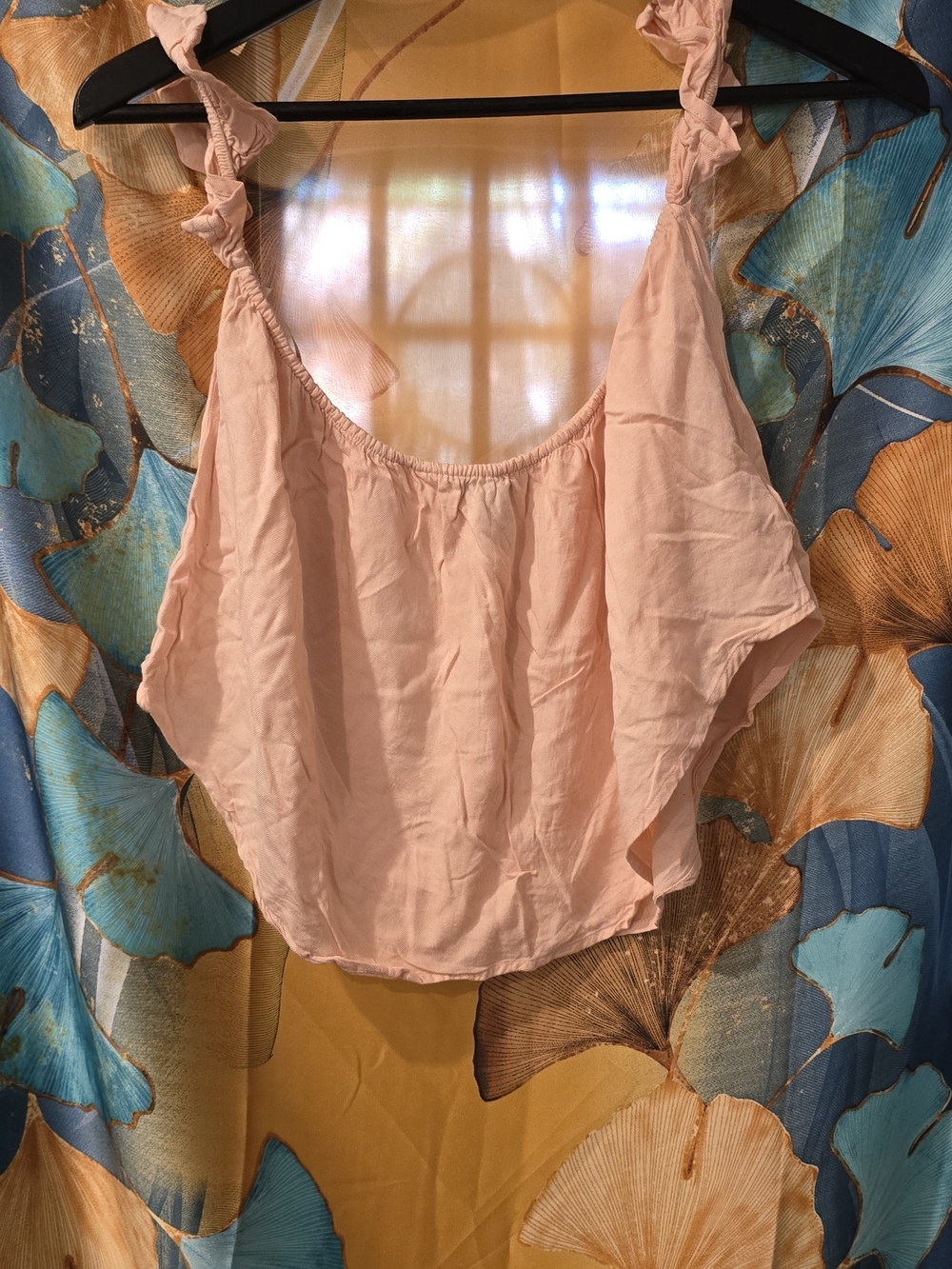 Light Pink Womens Ruffle Strap Off The Shoulder Tank Top